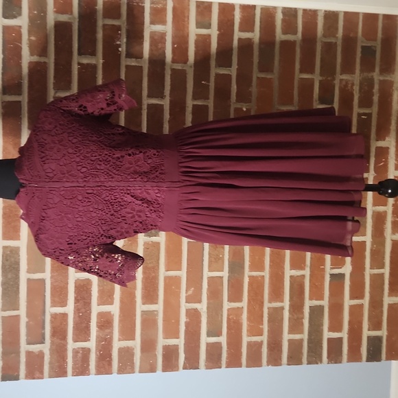 Lulus Lace Fit And Flare Dress, Size Medium - Picture 5 of 8